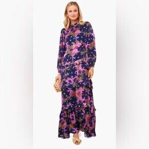 Oliphant Floral Maxi Dress - Navy and Pink